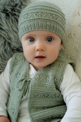 Lisa F Baby Cakes - Faith Vest and Hat - Bc89 Knitting Pattern
