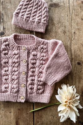 Lisa F BC117 - Dahlia Cardi &amp; Hat - Knitting Pattern