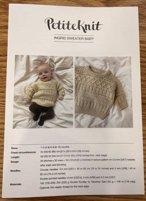 PetiteKnit Ingrid Sweater Baby - Knitting Pattern