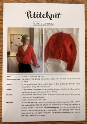 PetiteKnit Agnete Cardigan - Knitting Pattern