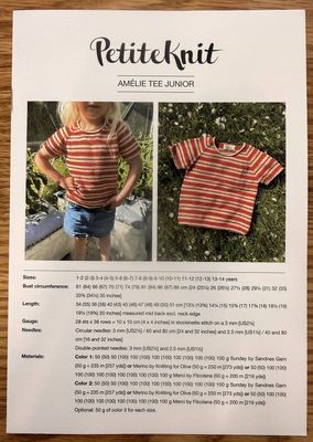 PetiteKnit Am&eacute;lie Tee Junior - Knitting Pattern
