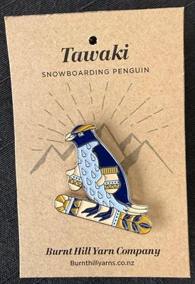 Penguin shaped enamel pin