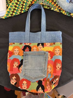 Denim and ladies Tote Bag