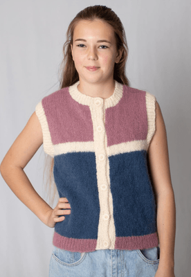Alpaca Yarns 3313 Halo Block Stripe Vest - Knitting Pattern