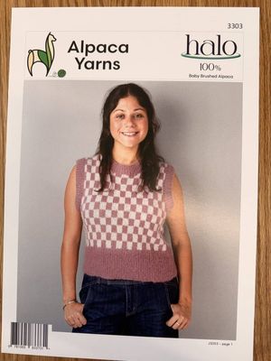 Alpaca Yarns 3303 Halo Two Tone Vest - Knitting Pattern