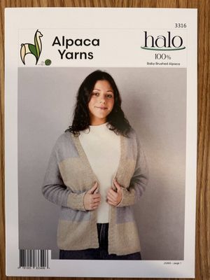 Alpaca Yarns 3316 Halo Casual Cardigan - Knitting Pattern