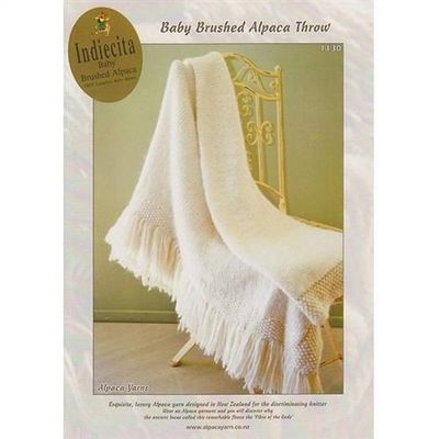 Alpaca Yarns 1130 Brushed Alpaca Fringed Throw - Knitting Pattern