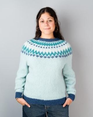 Alpaca Yarns 3302 Halo Fair Isle Sweater - Knitting Pattern