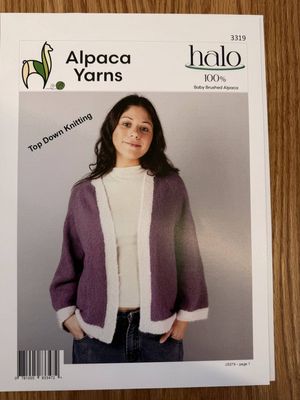 Alpaca Yarns 3319 Halo Top Down Cardigan - Knitting Pattern