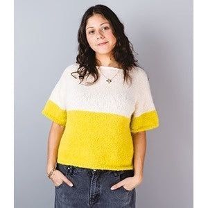 Alpaca Yarns 3318 Halo Top Down Two Tone Top - Knitting Pattern