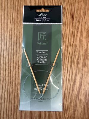 40 cm 3.0mm Clover 3865 Bamboo circular needles with tapered tips