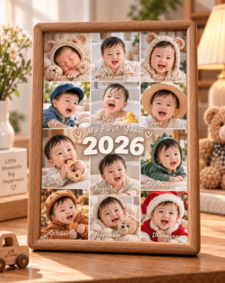 Personalised My First Year Baby Monthly Milestone Photo Frame