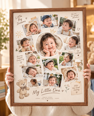 Personalised "My Little One" Baby Photo Collage Frame