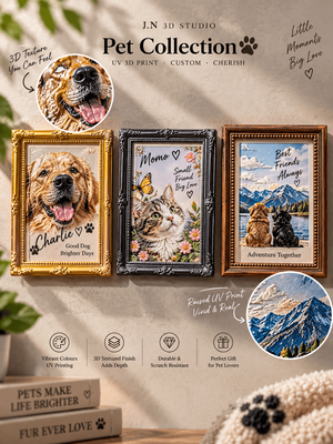 Personalized Pet Portrait Frame &amp; Fridge Magnet