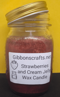 Strawberries and Cream scented Jelly Wax Candle