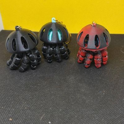 Black Jellyfish Keychain