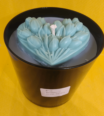 Blue Raspberry CrushLarge Black Jar Candles