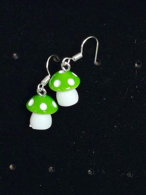 Mushroom Earrings Green