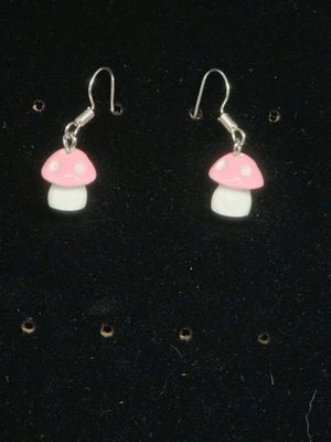 Mushroom Earrings Pink