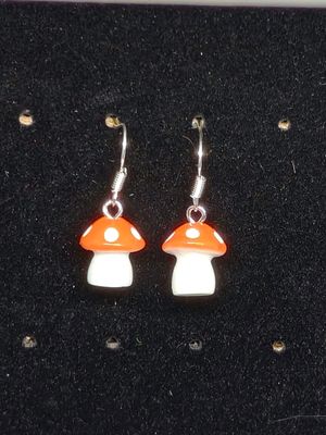 Mushroom Earrings Orange