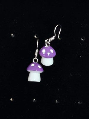 Mushroom Earrings Purple
