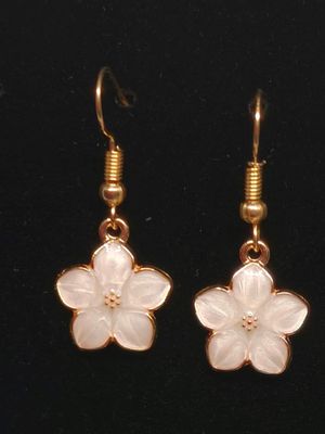 Cherry Blossom Earrings White