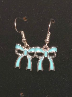 Bow Earrings Blue - Large