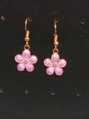 Flower Earrings - Purple