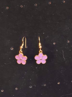 Flower Earrings - Purple