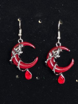 Bloom Moon with Rose Earrings