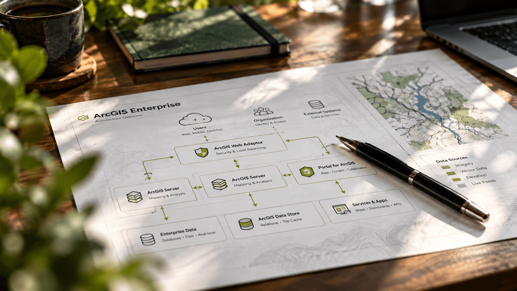 Geoworx ArcGIS Enterprise design with maps
